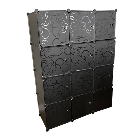Armario Plástico Lumax 12 Puertas Desmontable Portátil Negro
