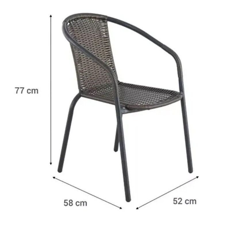 Juego De Jardín Sillas De Ratan Mesa De Vidrio Estructura Marrón Oscuro Juego De Jardín Sillas De Ratan Mesa De Vidrio Estructura Marrón Oscuro