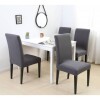 Set 6 fundas para silla cubre asientos elastizada lisa gris oscuro