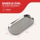 Bandeja Oval 18x8 cm metal PLATA