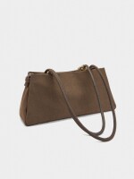 Bolso De Hombro Efecto Piel Con Colgante marron
