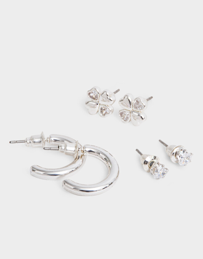 Aros Sets Bañada en Plata Set De Aros Bañado En Plata - Plateado