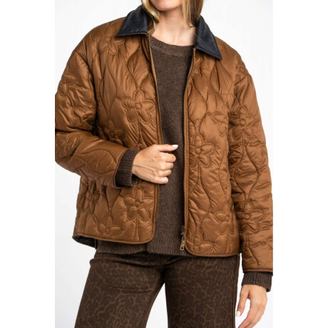 Campera Flores Reversble Chocolate