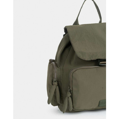 Mochila Puffy Negro Verde Kaki