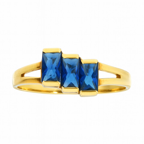 Anillo en oro 18K con circonias azules Anillo En Oro 18k Con Circonias Azules