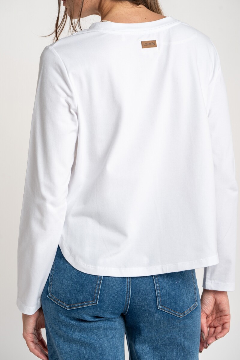 Remera Algodón Elastano Blanco