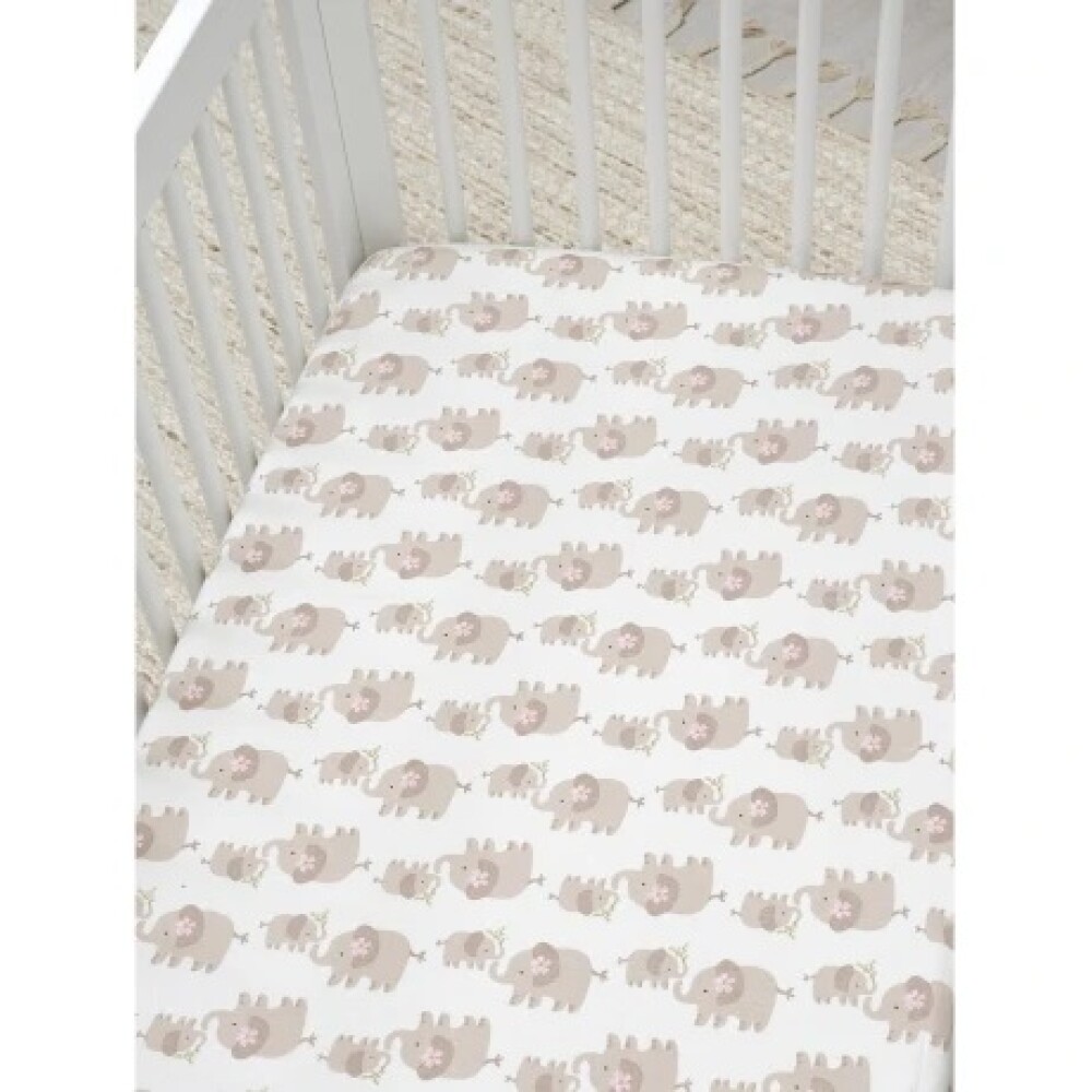 Sabana bajera universal x1 GERBER Elefante Beige Rosa
