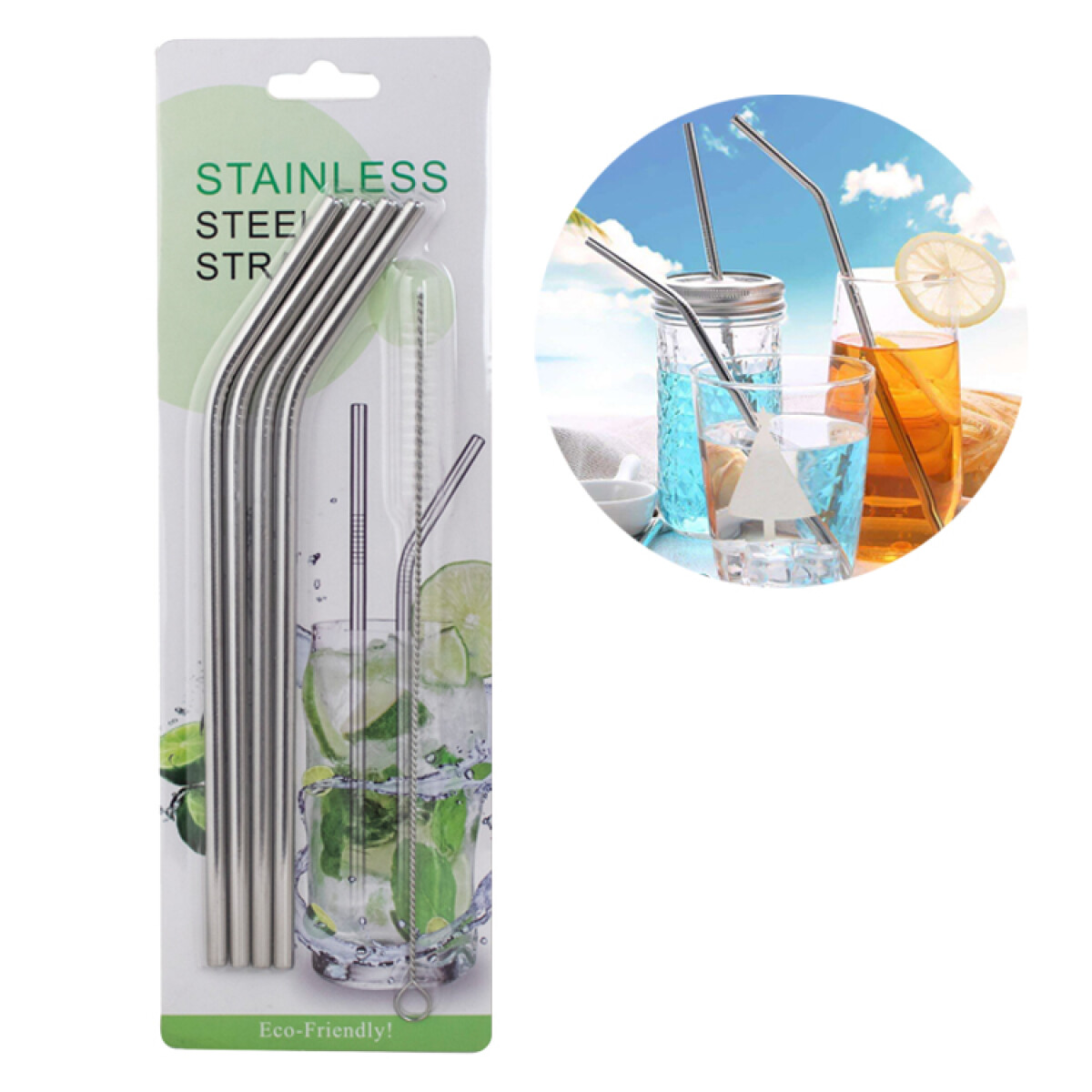 Pack de 4 Sorbitos Metálicos Reutilizables Curvos 