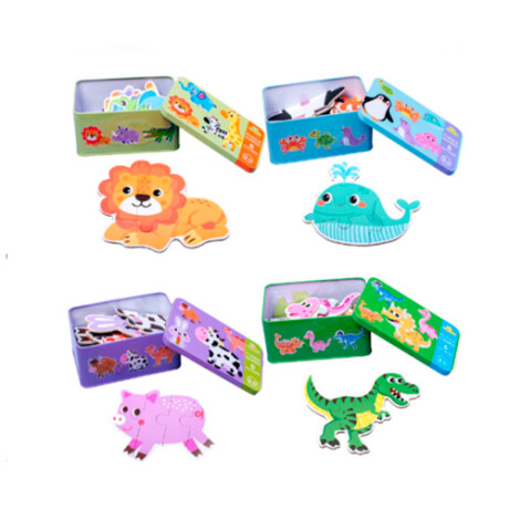 Puzzle Infantil Grande en Lata 6 en 1 DINOSAURIO