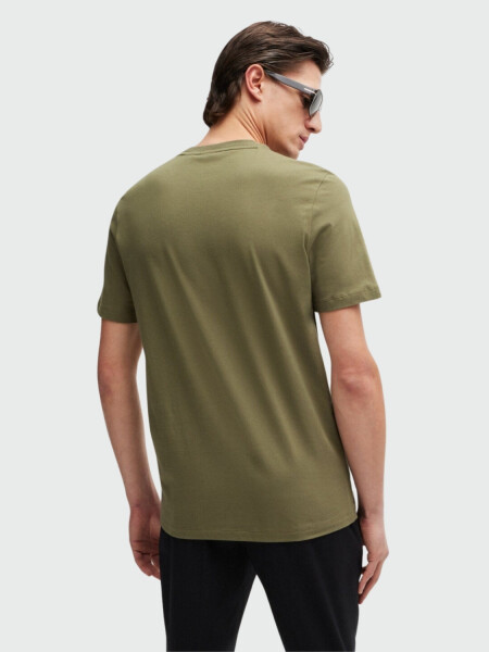 BOSS - Remera de Punto con Logo Verde