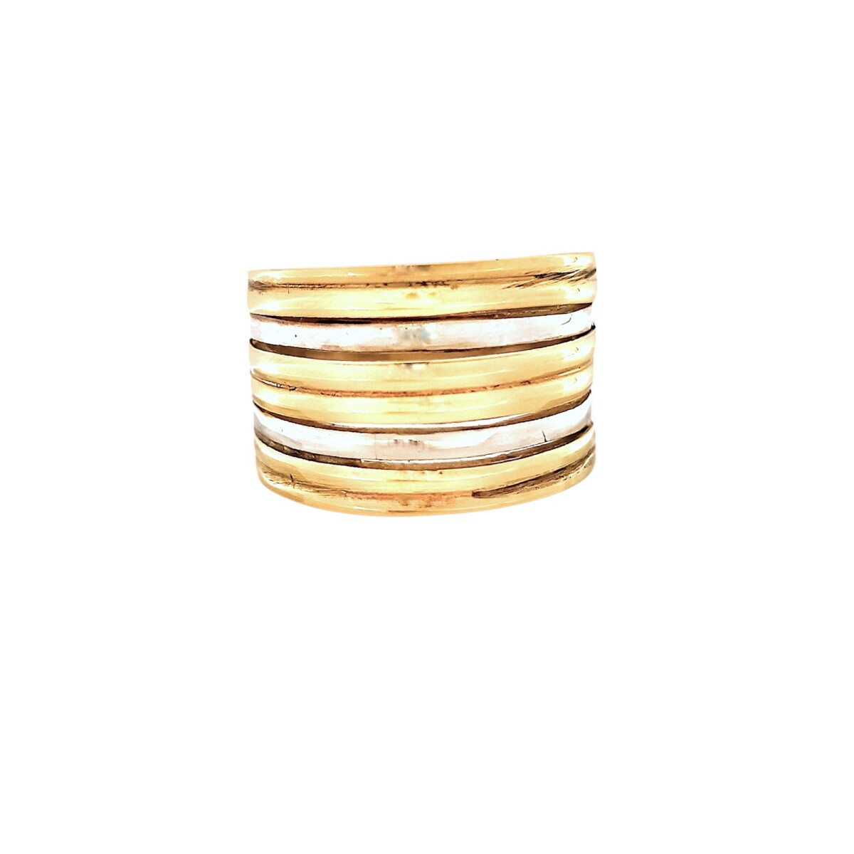 Anillo banda- Plata y Oro-Sin piedra-AN5941 - sinpiedra 