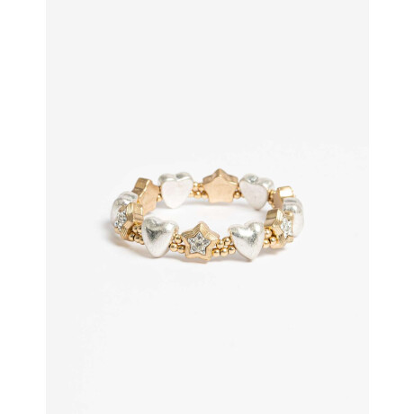 Pulseras Elásticas Metal Combinacion Bicolor