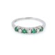 Anillo en oro 18k blanco esmeraldas y brillantes Anillo en oro 18k blanco esmeraldas y brillantes