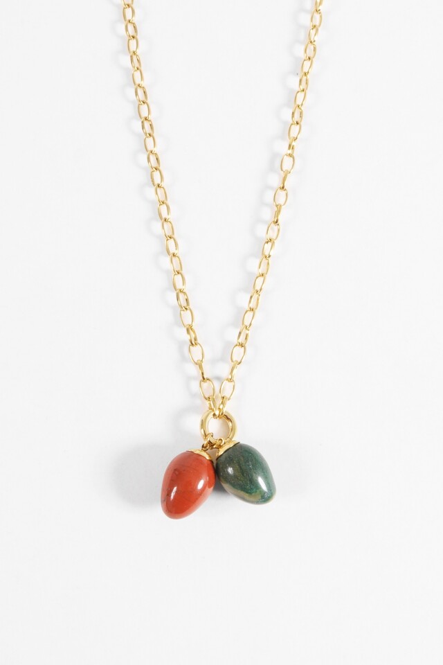Collar de acero con piedras dorado