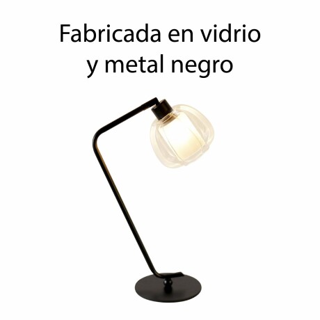 Lámpara De Mesa Vidrio Metal Deco Moderna Negro