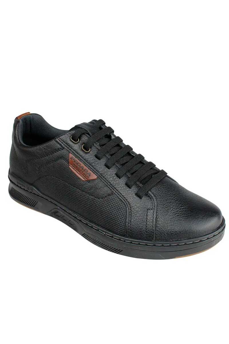 ZAPATENIS HOMBRE PEGADA CUERO 110602 Negro