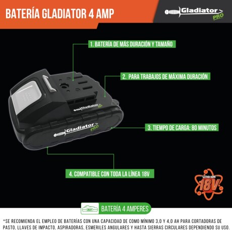 Batería Gladiator Pro Bat818-4.- Batería Gladiator Pro Bat818-4.-