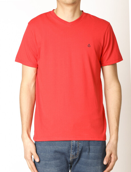T-shirt Cuello En V Navigator Rojo