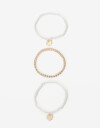 Pulseras Elásticas Sets Perla Set De Pulseras Con Perlas - Dorado