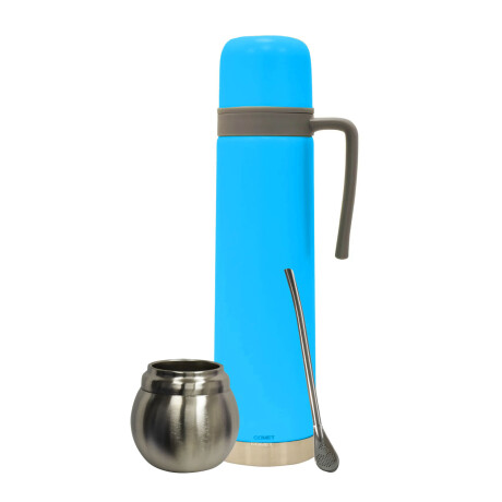 Set Matero Termo 750ml +mate lavable 120ml +bombilla regalo Plateado