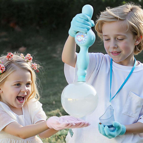 Máquina de burbujas infantil con accesorios recargable Rosado