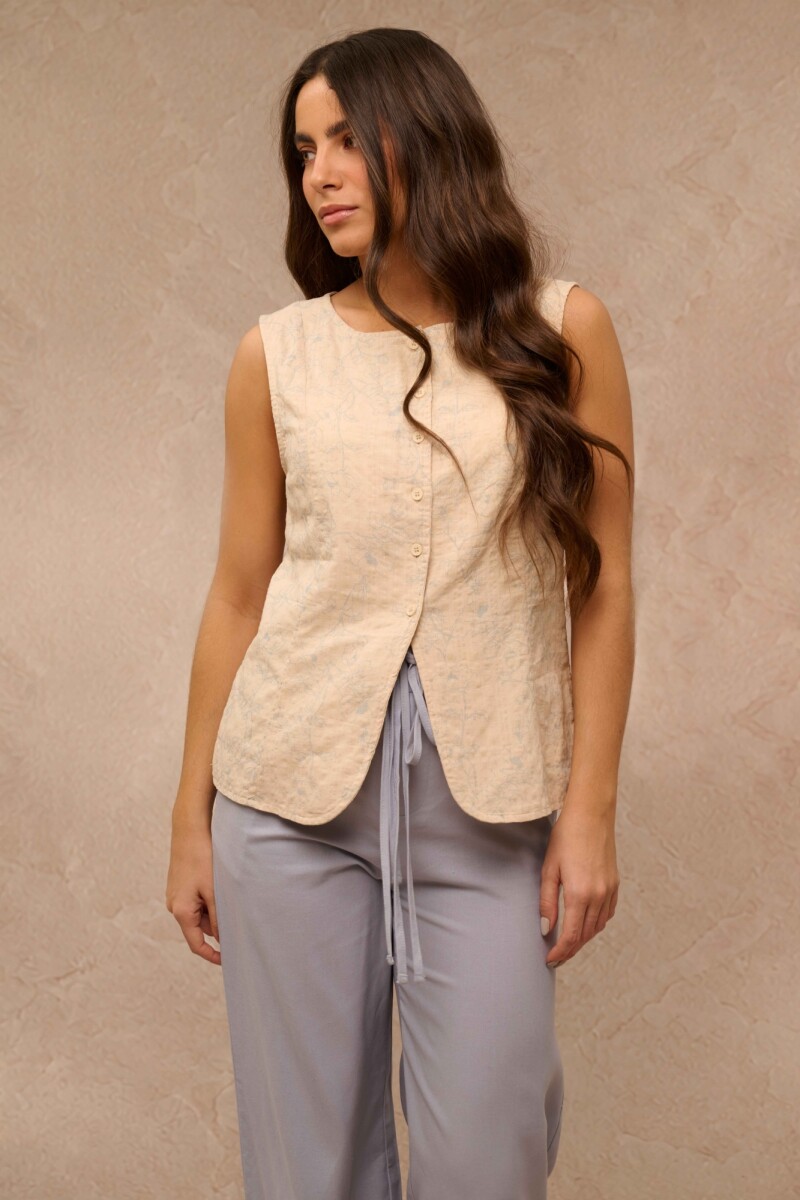BLUSA AELINA ESTAMPADO FLORES CELESTES BLUSA AELINA ESTAMPADO FLORES CELESTES