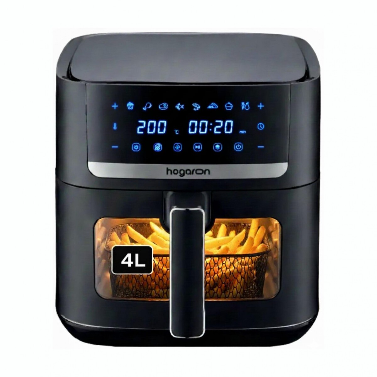 Freidora de Aire HOGARON 1350W Capacidad 4L Panel Digital Y Visor 