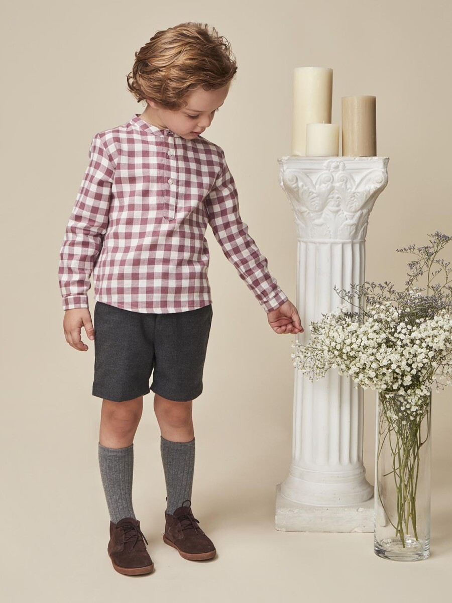 Camisa Cuello Sin Bot Blanco Roto