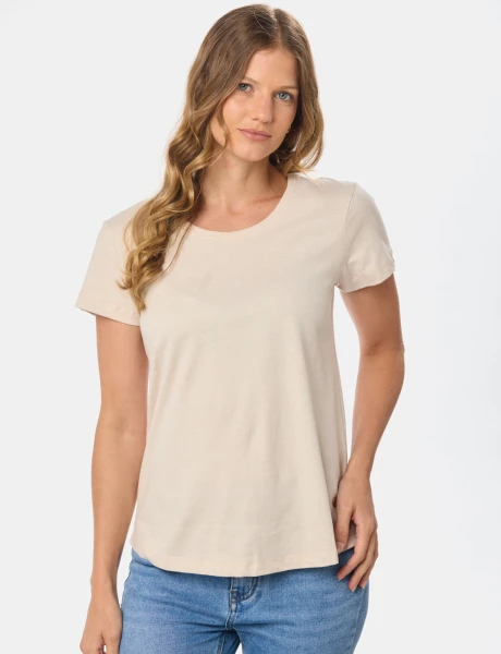 REMERA LISA MANGA CORTA Beige