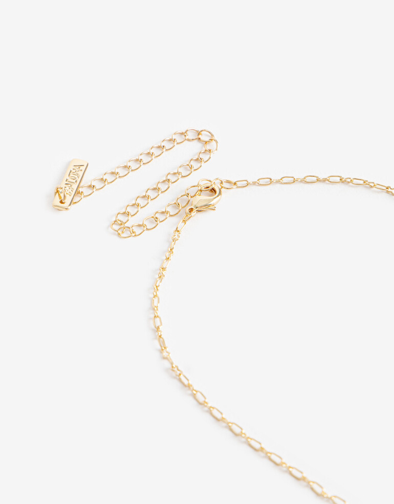 Cadena Corta con Dije Cubic zirconia Collar Floral Cubic Zirconia - Dorado