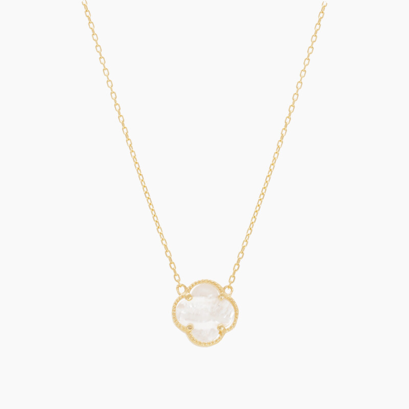 Cadena en oro 18K estilo Van Cleef con colgante de nácar Cadena En Oro 18k Estilo Van Cleef Con Colgante De Nácar
