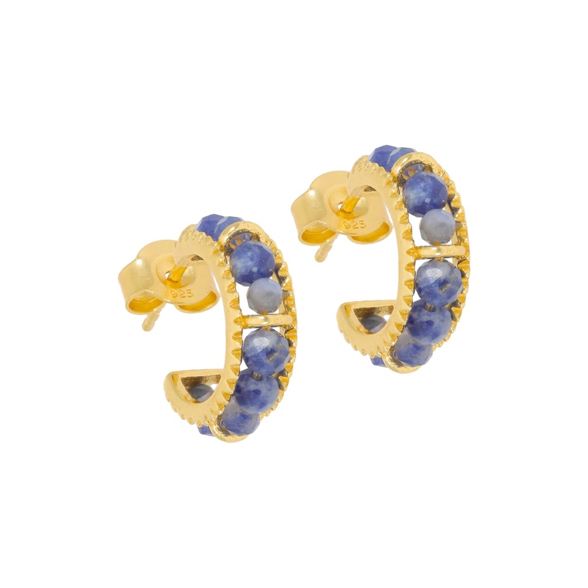 Caravanas Aros Kavik Plata 925 bañada de oro 18k 