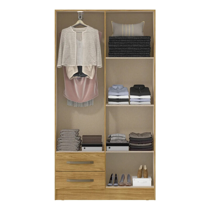 Ropero Armario Petra Austria 4 Puertas 2 Cajones Ripado Color Almendra Ropero Armario Petra Austria 4 Puertas 2 Cajones Ripado Color Almendra