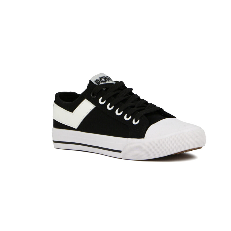 Pony Lona Bajo Acordonado /blck/wht Negro-blanco