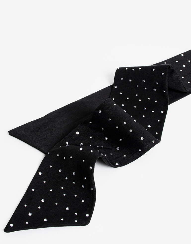 Skunzies Texturada Scrunchie Con Maxi Lazo - Negro