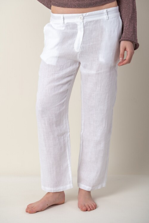 Pantalón de lino Blanco
