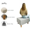 Puff de Tela con Patas de Madera 52x62x35cm gris