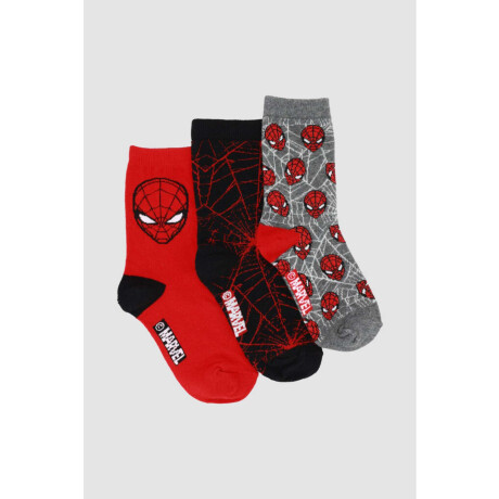 Pack x3 medias algodón infantil media caña spider Variante 26