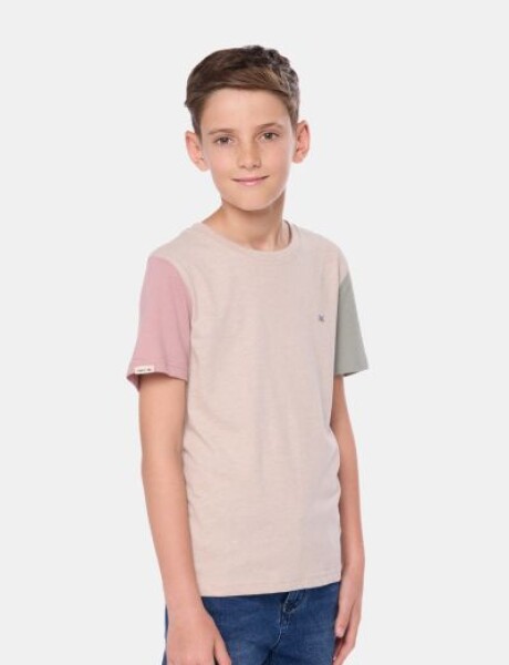 REMERA LISA COMBINADA Beige