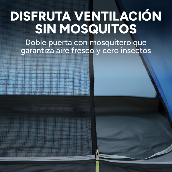 Carpa Camping Iglu Impermeable Mosquitero 2X2 Mts 2 Personas Color Azul