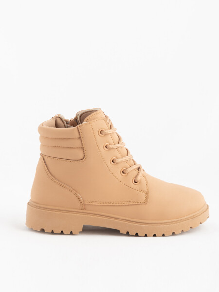 Bota acordonada Beige