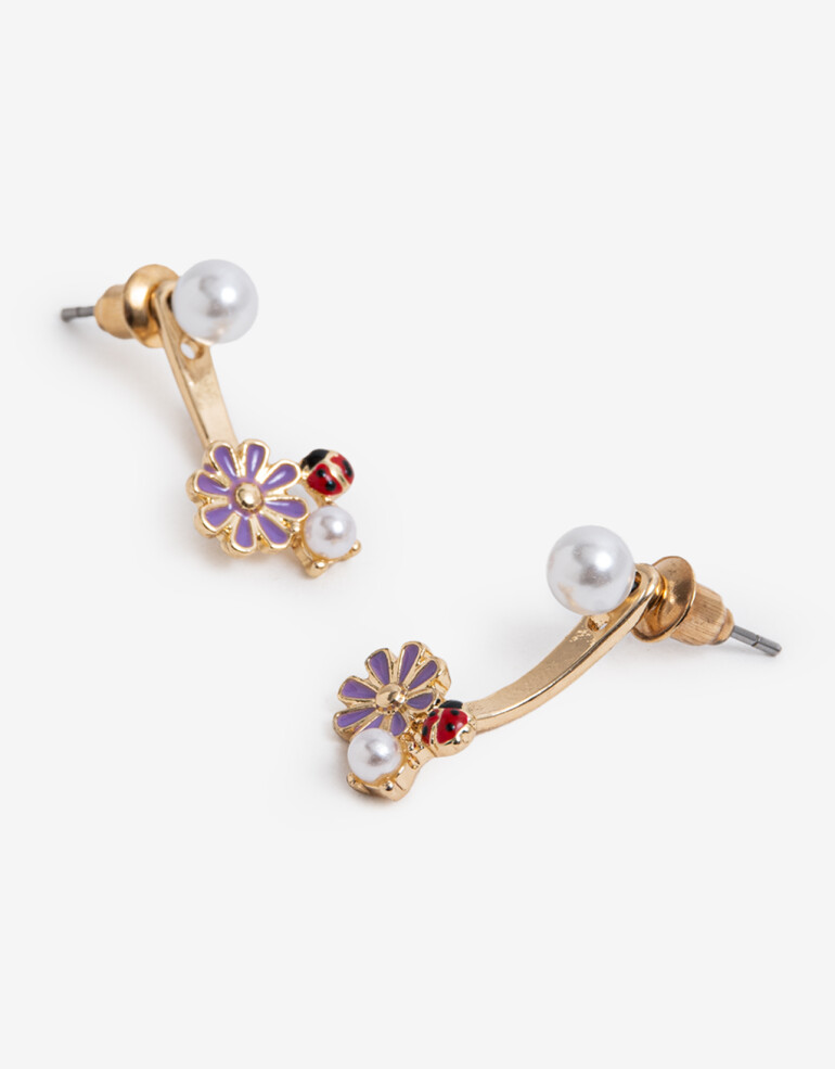 Aros Pasantes Color Aros Pasantes Lady Bug - Dorado