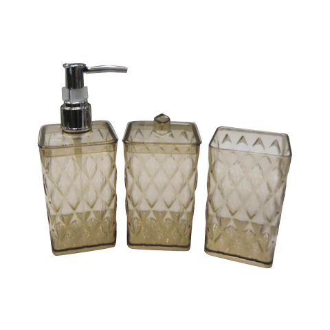 Pack x3 Glamour: Jabonera, Portacepillo y Organizador BEIGE
