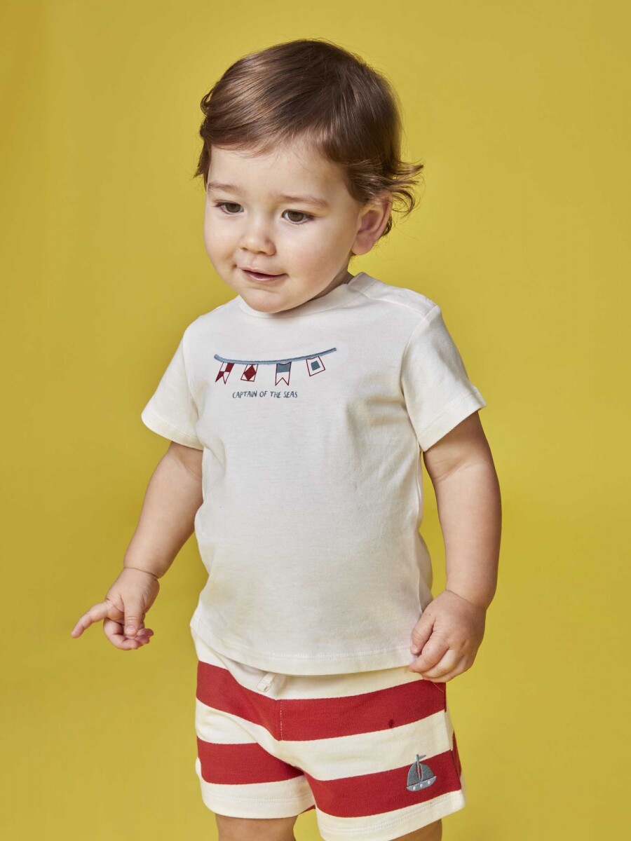 Camiseta Estampada Banderas Nauticas Piedra