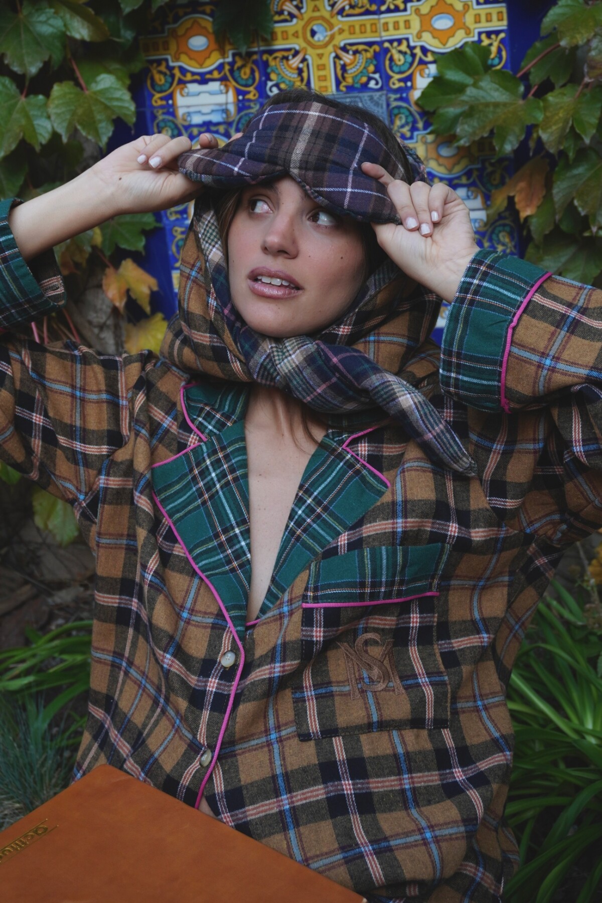 Sleepwalker Pijama Woman Mostaza / Verde