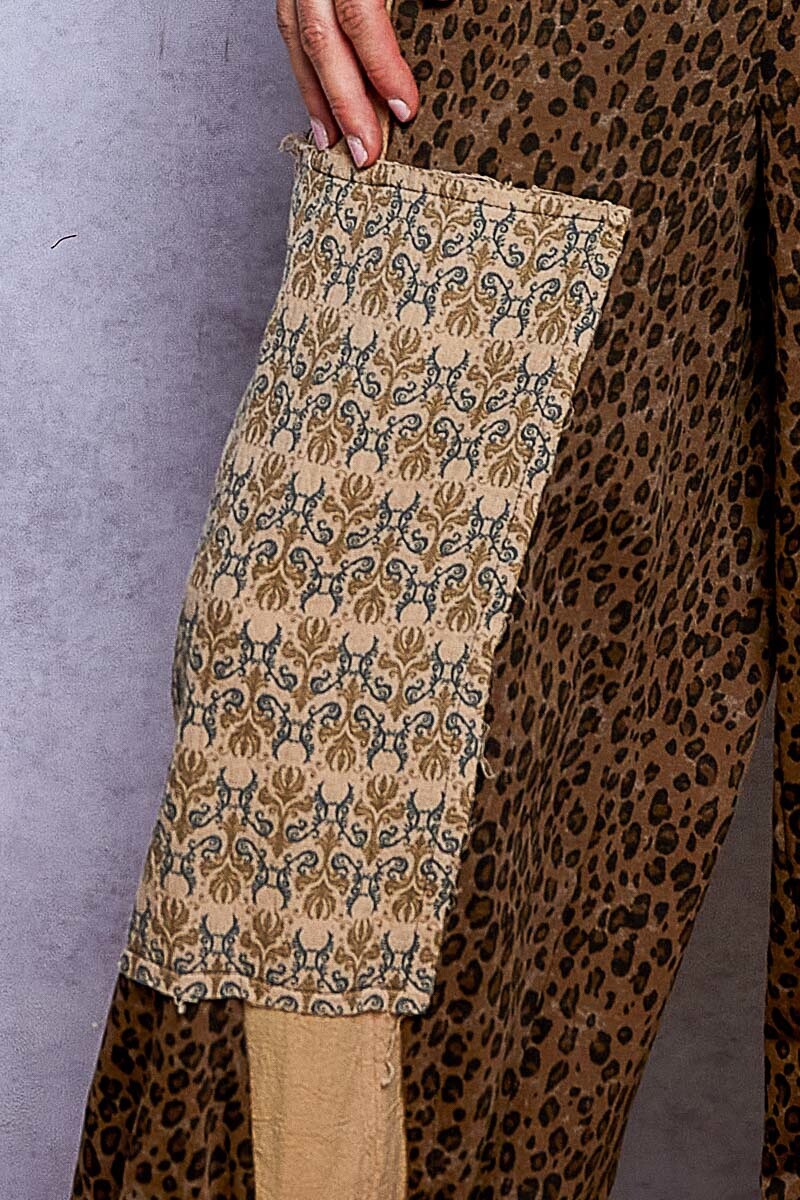 PANTALON PATCHWORK Leopardo