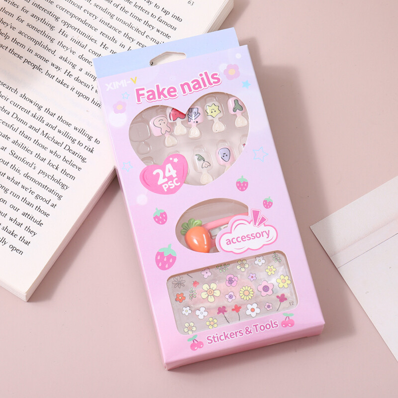 Uñas Postizas Infantiles - 3 En 1 - 24 Piezas #8 Uñas Postizas Infantiles - 3 En 1 - 24 Piezas #8