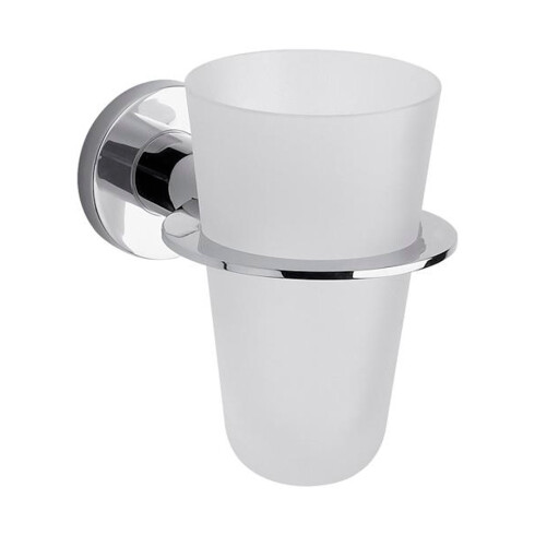 PORTA VASO ACCESORIO DE BAÑO PARA VASO METAL NEREA CROMO