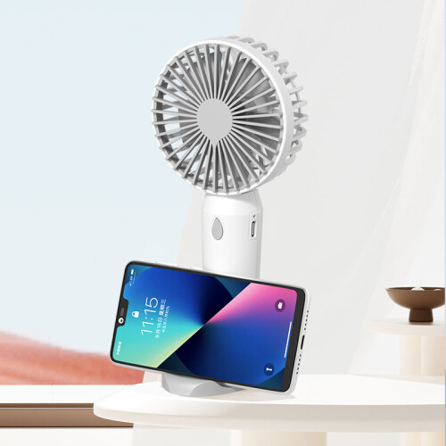 Ventilador Con Soporte Para Celular - 3 Velocidades - Blanco Ventilador Con Soporte Para Celular - 3 Velocidades - Blanco