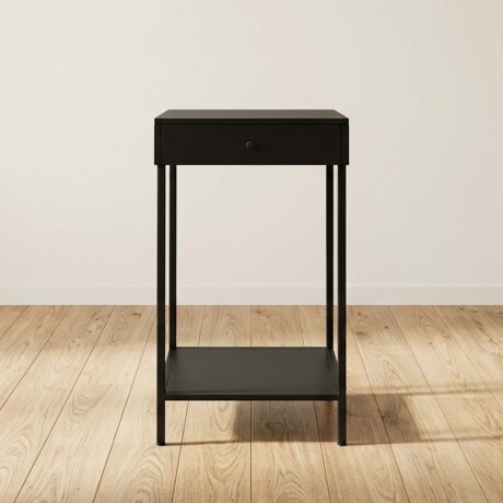 MESA LATERAL ALTA METAL NEGRO OLIVIA